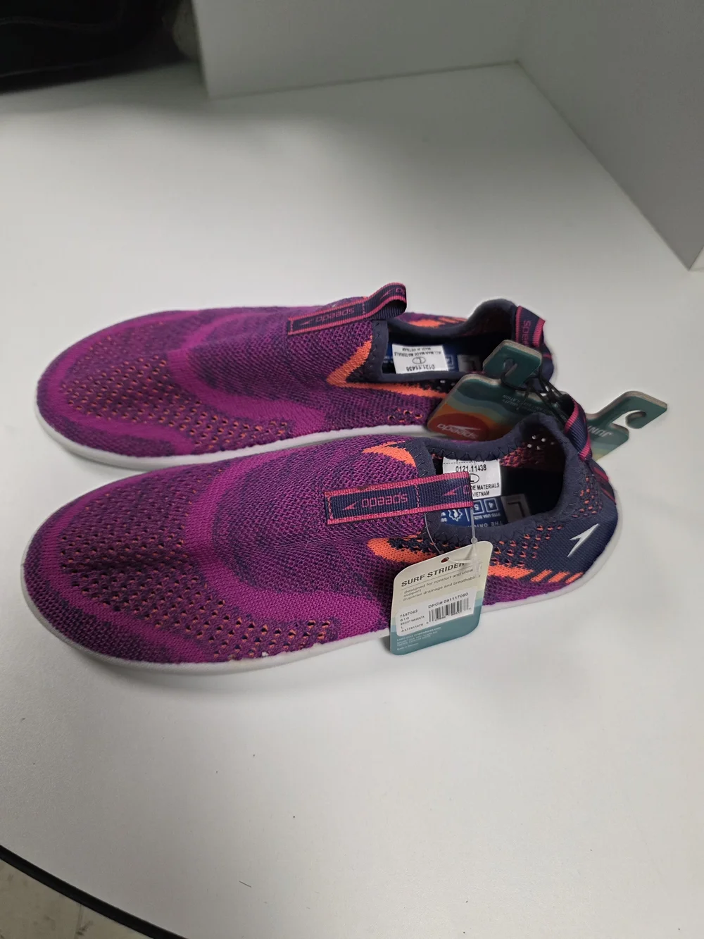 Speedo Purple Water Shoes with Orange Accents